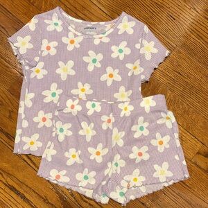 Old Navy Lavender Daisy Kids Pajama Set